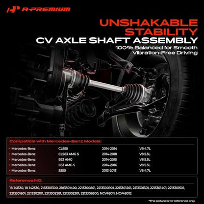 A-Premium Front CV Axle Shaft Assembly for Mercedes-Benz Models - style: Front Driver and Passenger Side