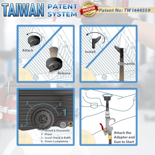 FIRSTINFO Patented 10L ATF/Transmission Fluid Pump, 22 Adapters & Funnel - size: 10 Liter w/22 pcs adapter+Drainer/Refill Kit