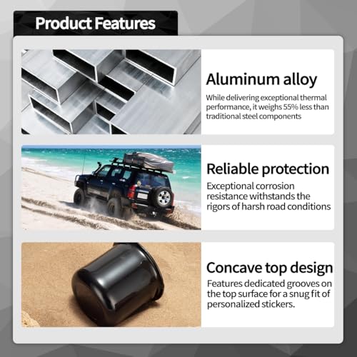 4Pcs 3.16" OD 2.25" H Aluminum Trailer Wheel Center Caps for Rim - color: Gloss Black, size: 3.16" OD 2.25" H