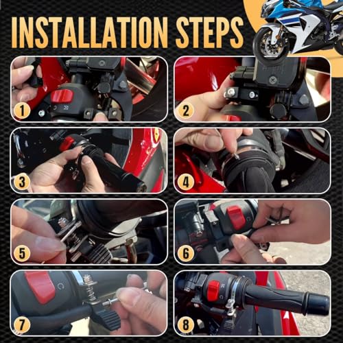 Universal Cruise Control Motorcycle Throttle Assist Lock,Motorcycle Assist Clamp Handlebar Grip Accelerator Assistant Accessory with 7/8" and 1" Diameter Bars
