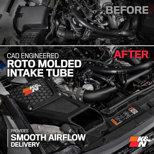 K&N Cold Air Intake System: High-Flow Air Filter, Increase Performance & Towing: Compatible with 2021-2024 FORD: Bronco, 63-2619