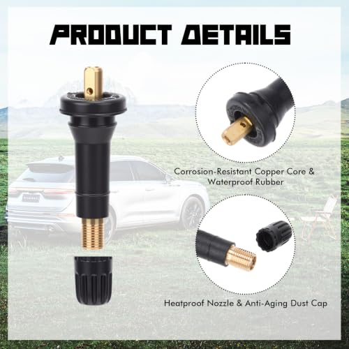 BBTO 100 Pcs 17-20008 TPMS Snap-in Tire Pressure Sensor Valve Stem, 20008 20018 Replacement