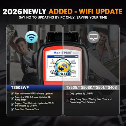 Autel MaxiTPMS TS508WF TPMS Relearn Tool, Activate/Diagnosis All Sensors