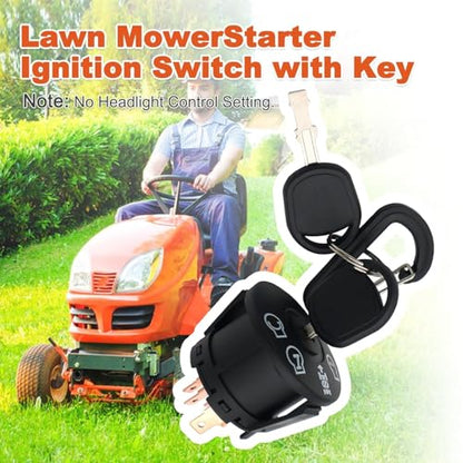 Starter Ignition Switch with Key 4 Position Fits for Husqvarna AYP Craftsman Sears Poulan Lawn Mower Rider Replace193350 532193350