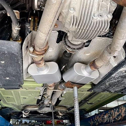 Universal Mufflers,Performance Automotive Exhaust Muffler，Single Chamber 2.25 inch inlet (ID) 2.25 inch outlet (ID) Black FH72441 - color: Black, size: 2.25"