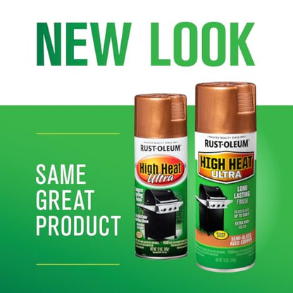 Rust-Oleum High Heat Ultra Aged Copper Spray Paint - color: Aged Copper, size: 12 Ounce (Pack of 6)