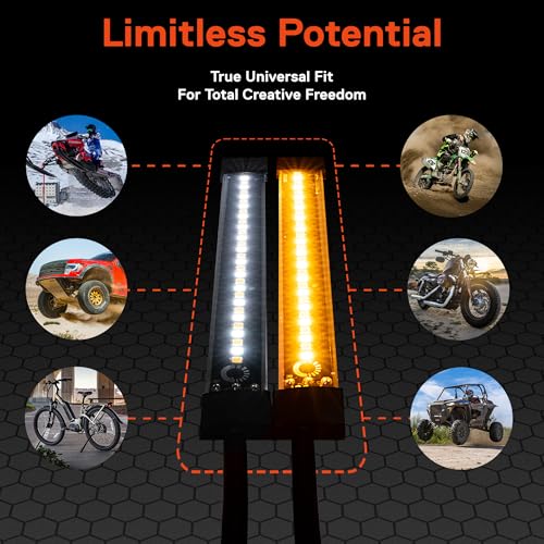 TRUE MODS 2pc 5 Inch LED Motorcycle Switchback DRL Turn Signal Light Strip - size: 2pc 5", style: Running Light w/ Amber Turn