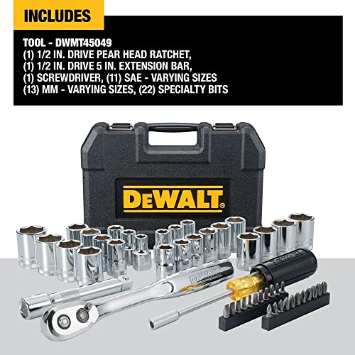 DEWALT 1/2 in Drive 49 Piece Mechanics Tool Set (DWMT45049)