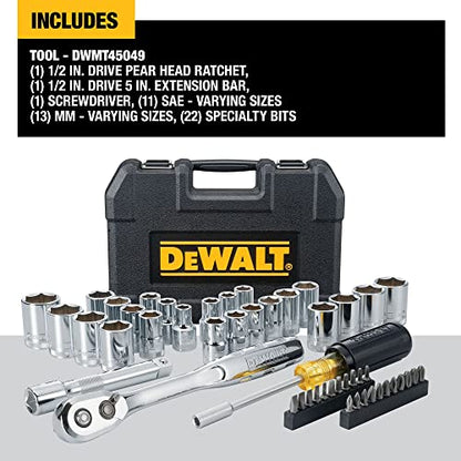 DEWALT 1/2 in Drive 49 Piece Mechanics Tool Set (DWMT45049)