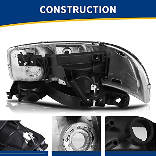 APSVE Headlight + Bumper Lights Kit for 1999-2006 GMC Sierra 1500 2500 3500 - color: Chrome Clear