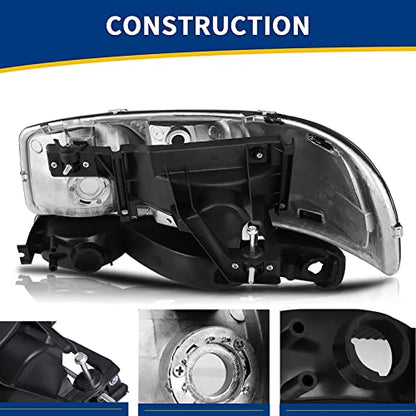 APSVE Headlight + Bumper Lights Kit for 1999-2006 GMC Sierra 1500 2500 3500 - color: Chrome Clear