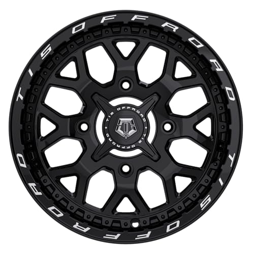 TIS UTV 558BML 15X7 Gloss Black w/Mchned Lip Logo - 4X137 Bolt Pattern, +38 Offset, Hub Bore 110.18mm - color: Gloss Black w/Mchned Lip Logo, size: Size: 15X7 | BP: 4X137 | Offset: +38