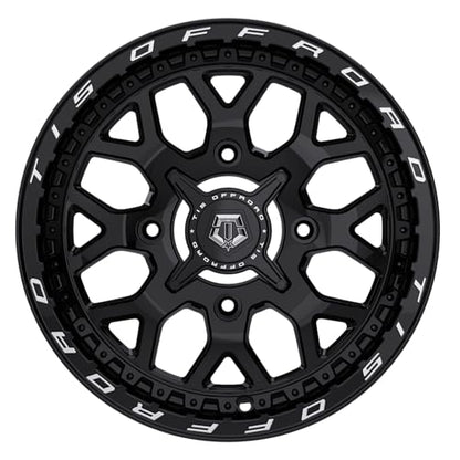 TIS UTV 558BML 15X7 Gloss Black w/Mchned Lip Logo - 4X137 Bolt Pattern, +38 Offset, Hub Bore 110.18mm - color: Gloss Black w/Mchned Lip Logo, size: Size: 15X7 | BP: 4X137 | Offset: +38