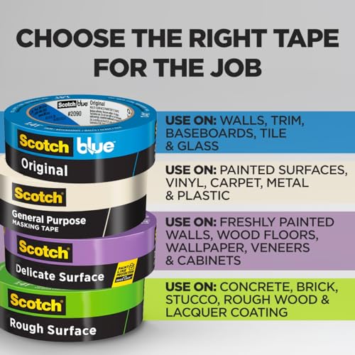 Scotch General Purpose Masking Tape, 1 Inch Wide, 1 Roll, 2050 - size: 0.94 inches x 60 yards, 1 Roll