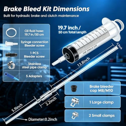 Motorcycle Brake Bleeder Kit with 100ML Syringe