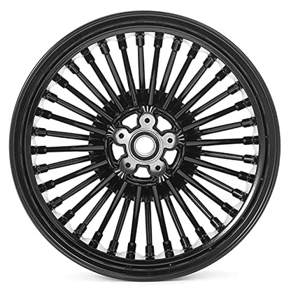 TOFR 16inch Rear Fat King Spoke Wheel Rim Black For Harley Softail 06-10 - color: Gloss Black, size: Rear:16x5.5