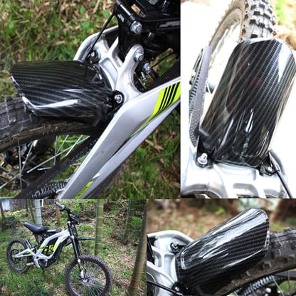 Motorcycle Imitation Carbon Fiber Rear Shock Fender Mudguard Fender Protector Mud Guard Cover Plastic Mud Flap For Light Bee X S X160 X260 Pit Dirt Bike Electric Bike - size: Carbon Fiber 1