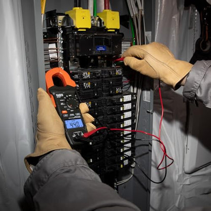 Klein Tools CL120KIT Clamp Meter Electrical Test Kit, AC Auto Ranging 400 Amp, Backlit Display, Includes GFCI Tester-Line Splitter-Pouch-Leads-3 x AAA - size: Electrical Test Kit