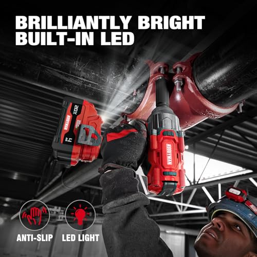 Alloyman Cordless Impact Wrench 1500 FT-LBS(2000N.M),1/2" High Torque - size: 1500Ft-lbs /2x Battery
