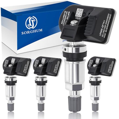 SORGHUM TPMS Sensors Tire Pressure Monitoring System Compatible with BMW E90 E91 E92 E93 128i 135i 328i 335i 528i 535i F10 F07 X3 F25 X5 E70 M3 M5 Z4 Mini Replace# 36106856227 36106790054 Set of 4 - color: Gloss Black-36106856227