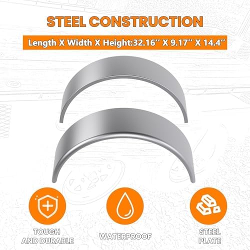 HECASA Single Axle Trailer Fenders W/Fender Backs Fits 14" to 16" Wheels - size: 2 Pcs
