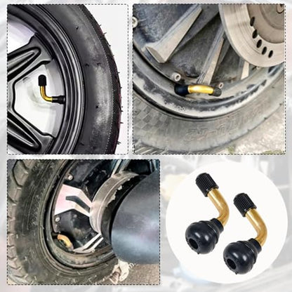 8Pcs Tubeless Tire Valve Stem PVR70, 90 Degree Brass Stem Valve - size: PVR70