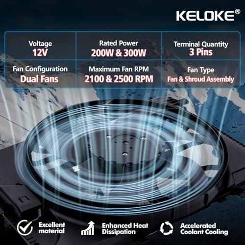 KELOKE Engine Radiator Cooling Fan Assembly Compatible with Land Rover - size: LR011905