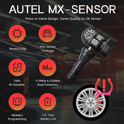 Autel TPMS Sensors 2in1 MX-Sensor 315Mhz/433Mhz Tire Pressure Sensor