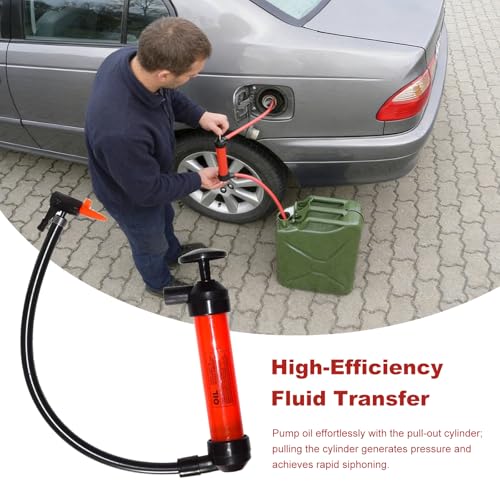 Car Siphon Fluid Transfer Pump, Multi-Purpose Inflation Pumps Liquids Transfer Tool Kit, Portable Fluid Extractor Hand Pump Kit for Gasoline Water Oil, Car Accessories