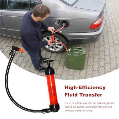 Car Siphon Fluid Transfer Pump, Multi-Purpose Inflation Pumps Liquids Transfer Tool Kit, Portable Fluid Extractor Hand Pump Kit for Gasoline Water Oil, Car Accessories