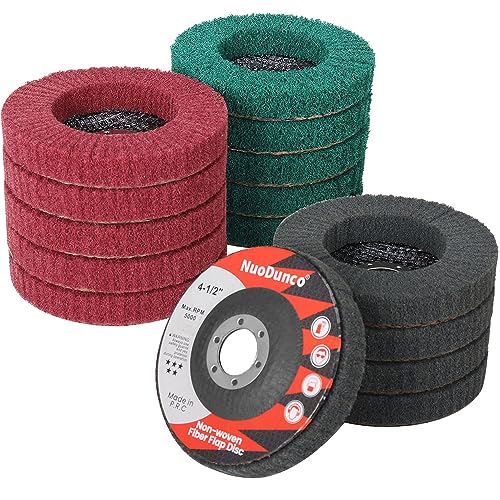 15Pcs 180/320/600 Grit Scour Flap Disc 4-1/2" Polishing for Angle Grinder - color: Green/Maroon/Gray, size: 180/320/600 Grit - 15Pcs