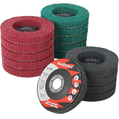 15Pcs 180/320/600 Grit Scour Flap Disc 4-1/2" Polishing for Angle Grinder - color: Green/Maroon/Gray, size: 180/320/600 Grit - 15Pcs