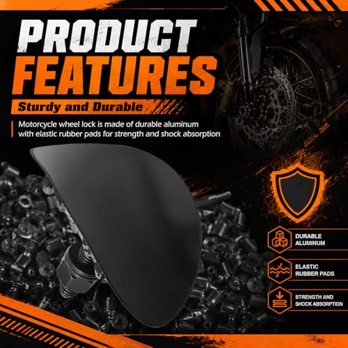 1.6" Motorcycle Rim Lock,Anti-Wear Motorcycle Wheel Lock for Rim Molded Rubber Block Avoids Inner Tubes Damage,High Strength Rims Dirt Bike Locks Motorcycles Accessories
