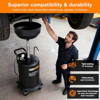 Waste Oil Drain Tank, 18.5 Gallon Oil Drain Container - size: Black 18.5 Gallon