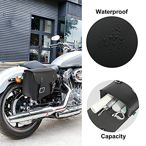 Motoforti Pair Motorcycle Saddlebag Side Tool Bags Cycling Luggage Bag Waterproof Faux Leather