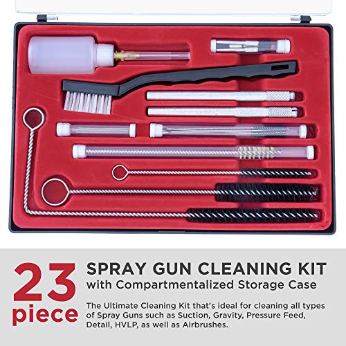 TCP Global 23 Piece Airbrush Cleaning Kit with Case - Paint Gun Cleaning