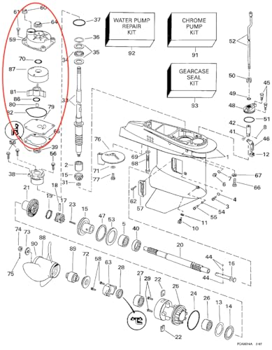 438592 Outboard Water Pump Repair Kit Replacement Evinrude Johnson 25-50 HP Boat Engine Motors 0438592 Sierra 18-3454 - size: 25-50 HP