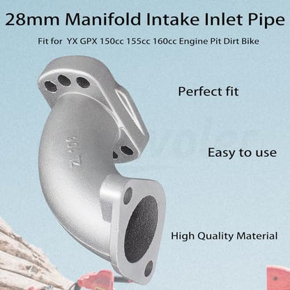 Intake Manifold Pipe 28mm Aftermarket Accessory Fit for YX GPX 150cc 155cc 160cc Engine Pit Dirt Bike.