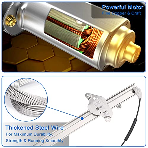 Obaee Window Regulator with Motor Front Left Driver Side, Replace 741-348 - size: Front Left Driver Side