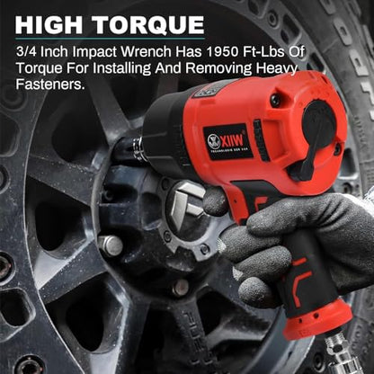 XIIW 3/4 Inch Air Impact Gun, Max Nut-busting Torque 1950 ft-lbs - size: ‎‎3/4 inch | 1950 ft-lbs