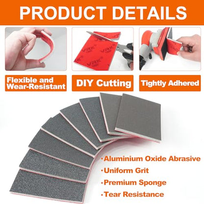 28 Pcs 800-1000 Grit Sanding Sponge Soft Foam Hand Sanding Blocks - style: 800-1000 Grit 28PCS