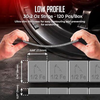 Wheel Accessories Parts 1/2 Oz. 0.50 Oz. Grey Low Profile Stick-On Adhesive EasyPeel Tape Wheel Balancing Weights 1.70 kgs 3.75 lb Box US Made Tape 120 Pcs per Box - size: 1/2 Oz Segment, style: 120 Pcs Silver