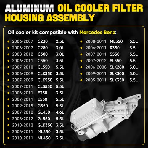 Aluminum Oil Cooler Filter Housing Compatible with 2006-2012 Mercedes Benz