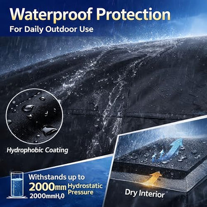 Motorcycle Cover 300D, UV Resistant,Waterproof for Outdoor Parking - size: 96.5“Lx41"Wx50"H