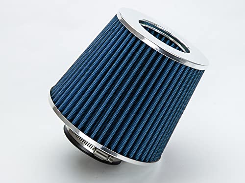 Rtunes Racing 2.5-Inch 63.5mm Washable Dry Clamp-On Cone Air Filter, Blue - size: Standard 2.5"
