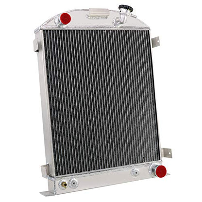 Radiator Compatible with 1930-1938 Ford Model 48 81 Chevy V8 Engine 2.2L V8 3.8L L4 Gas, 3 Row Full Aluminium Radiator - size: 3-Row AA5052 Aluminum