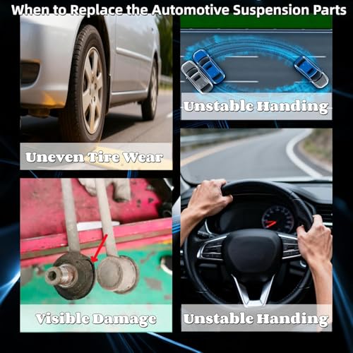 MOAR 5.91-7.87' M12 Adjustable Front Suspension Sway Stabilizer Bar End Link Kit 2 PCS Left & Right For Reduced Body Roll 360°Swivel With Length And Angle Maintenance Vehicle X152012 - color: X152012
