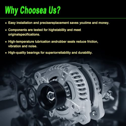 Alternator Compatible with 2009-2014 TSX 2008-2012 Accord 2.4L - size: 2008-2012 Accord 2.4L