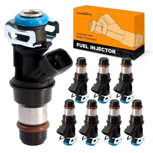 Fuel Injectors 8PCS Fit for-Chevy Silverado 1500 2500 HD 3500 Tahoe for-GMC Sierra Yukon for-Cadillac Escalade for-Buick Rainer 4.8L 5.3L 6.0L 2001-2007, 17113553 FJ315