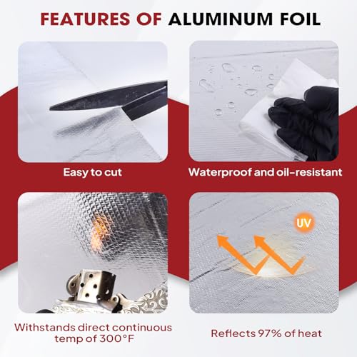 190mil Heat Shield Aluminum Foil Mat High Temperature 2300℉ Ceramic Fiber Barrier Insulation Thermal Shield Material Sheet Protection (None-Adhesive, 80" x 24") - size: 190mil-80" x 24", style: None-Backing Paper